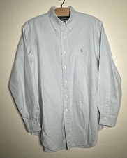Ralph Lauren Shirt Mens 16 32/33 Long Sleeve Light Blue Button Up