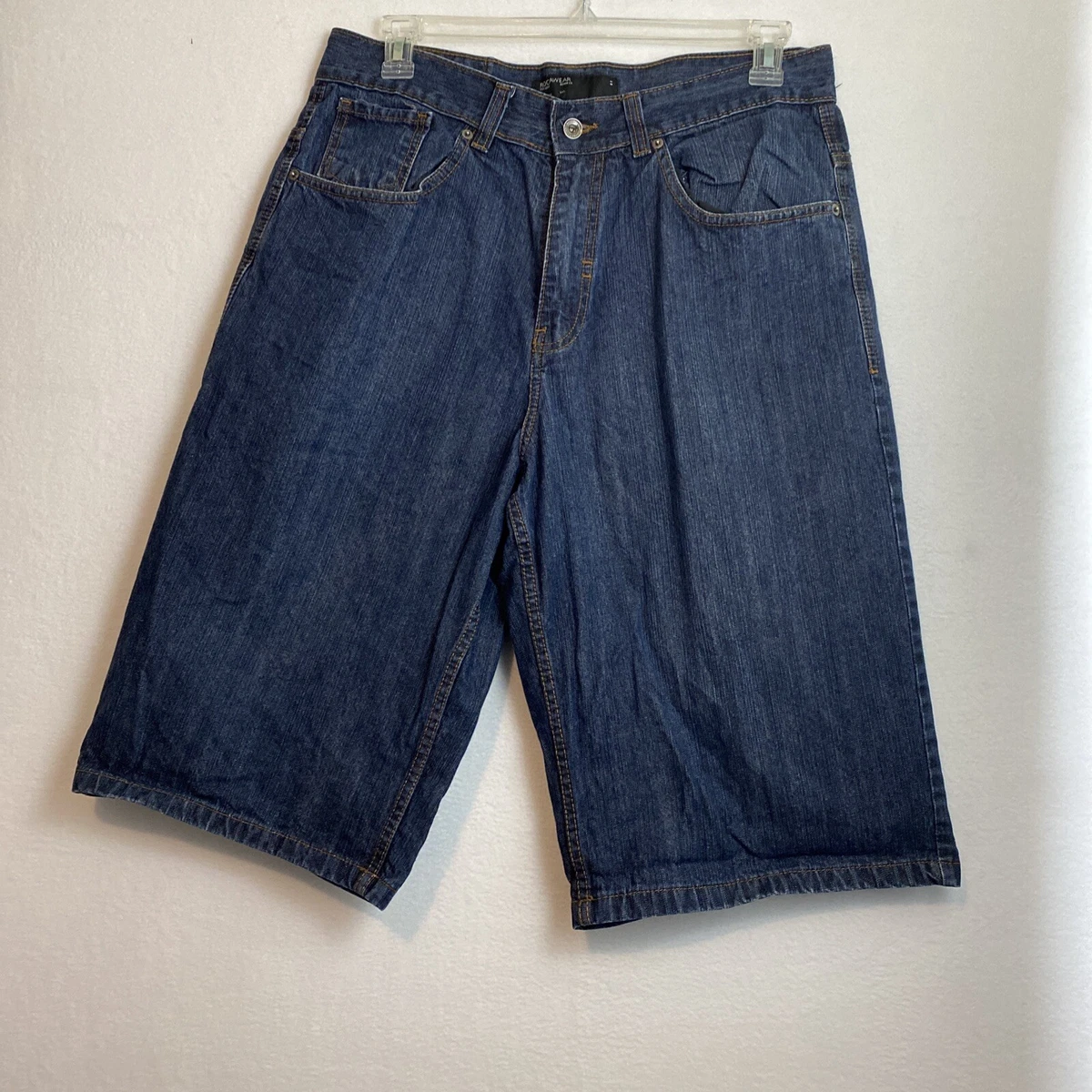 Rocawear Men s Dark Orange R Wash Baggy Shorts Hip Hop Denim Jeans Sz36