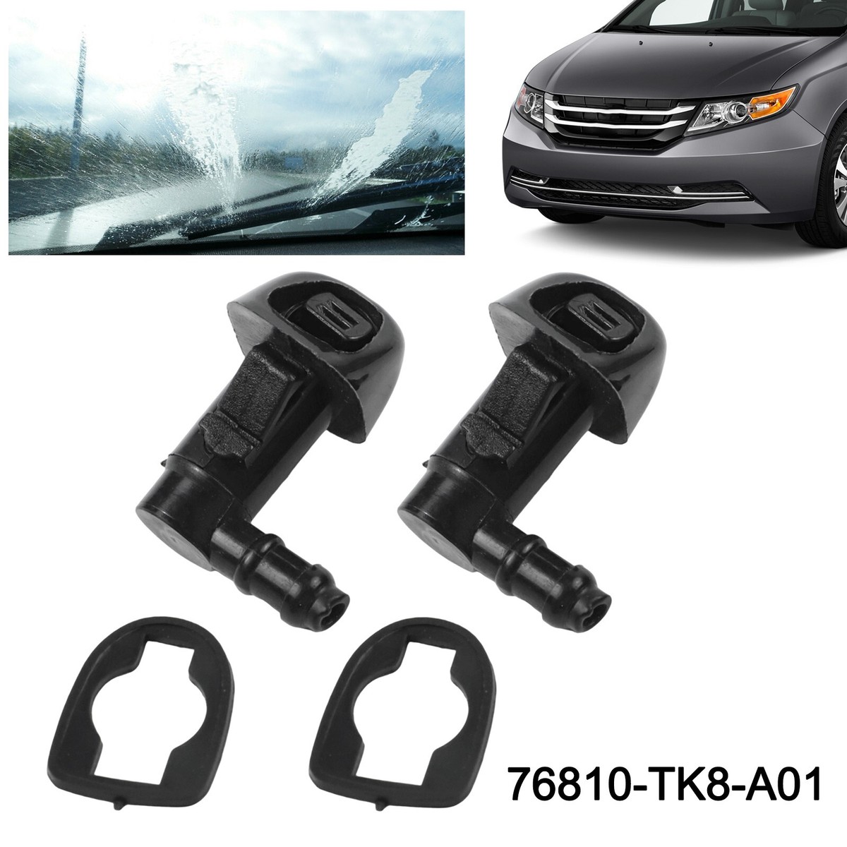 For Honda Odyssey 2011-2017: AUXITO Windshield Washer Nozzle Set (2PCS) – Direct Fit 76810-TK8-A01