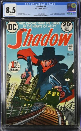 Shadow #1 1973 CGC 8.5 wp 1st DC app of the Shadow, Schrevvy, Margo Lane - Foto 1 di 2