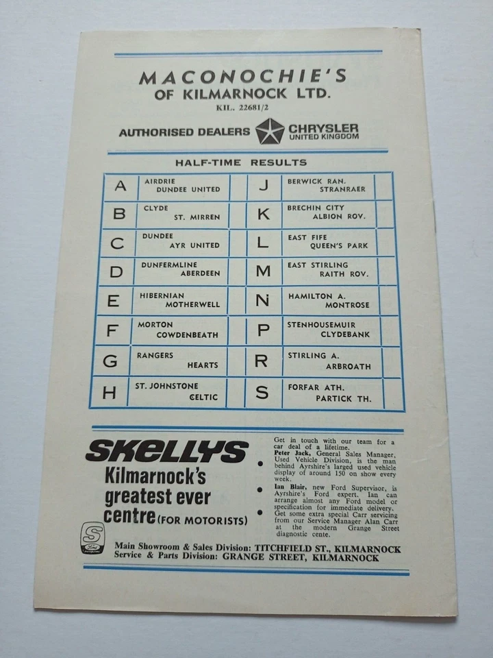 Kilmarnock v Falkirk Scottish Football Programme 1971 - Image 2 of 4