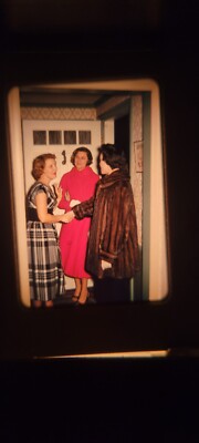 KP06 35MM SLIDE Americana photo Photograph TWO LADIES LEAVING PARTY