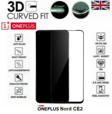 Für oneplus Nord Ce 2 Vollständige Abdeckung 3D Gebogen Hartglas 9H Schutz