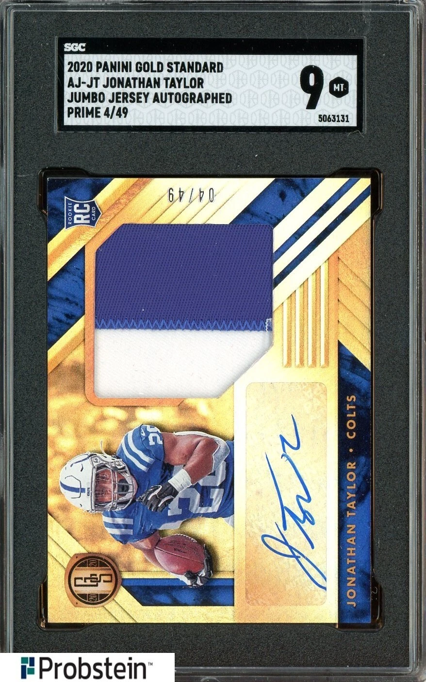 Jonathan Taylor Panini Gold Standard Rookie Jersey Autographs Jumbo #JT Prime