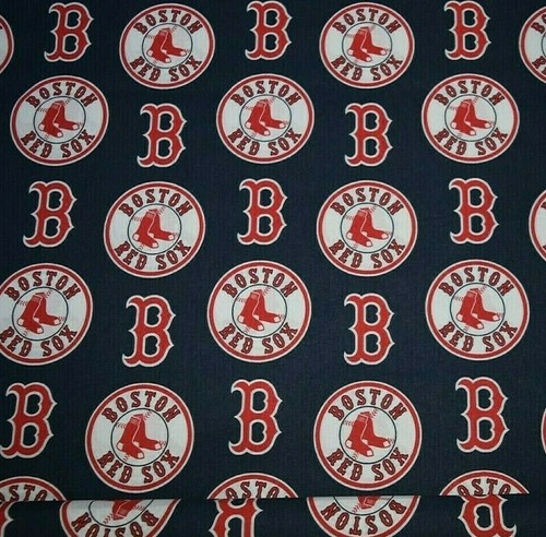 Boston Red Sox MLB Sports Blue Fabric WIDE FQ (18" x 29") 100% Cotton New - Picture 6 of 7