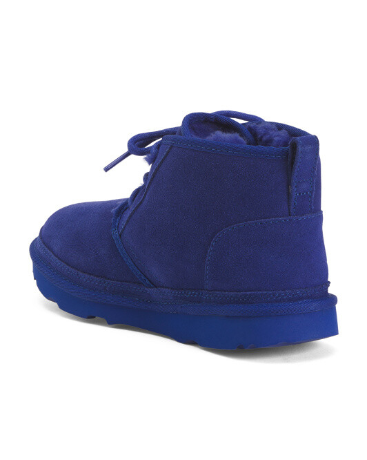 【未使用】UGG W KEELY ネイビー New UGG Suede K Neumel II Lace Up Cozy Booties Big Kid Navy Blue