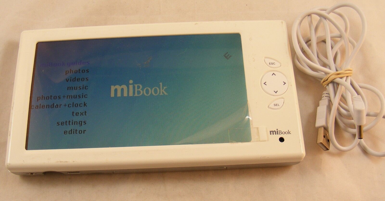 MiBook eBook Reader Photoco Mi Book Device 6" Screen w/ Remote - White (Tested)