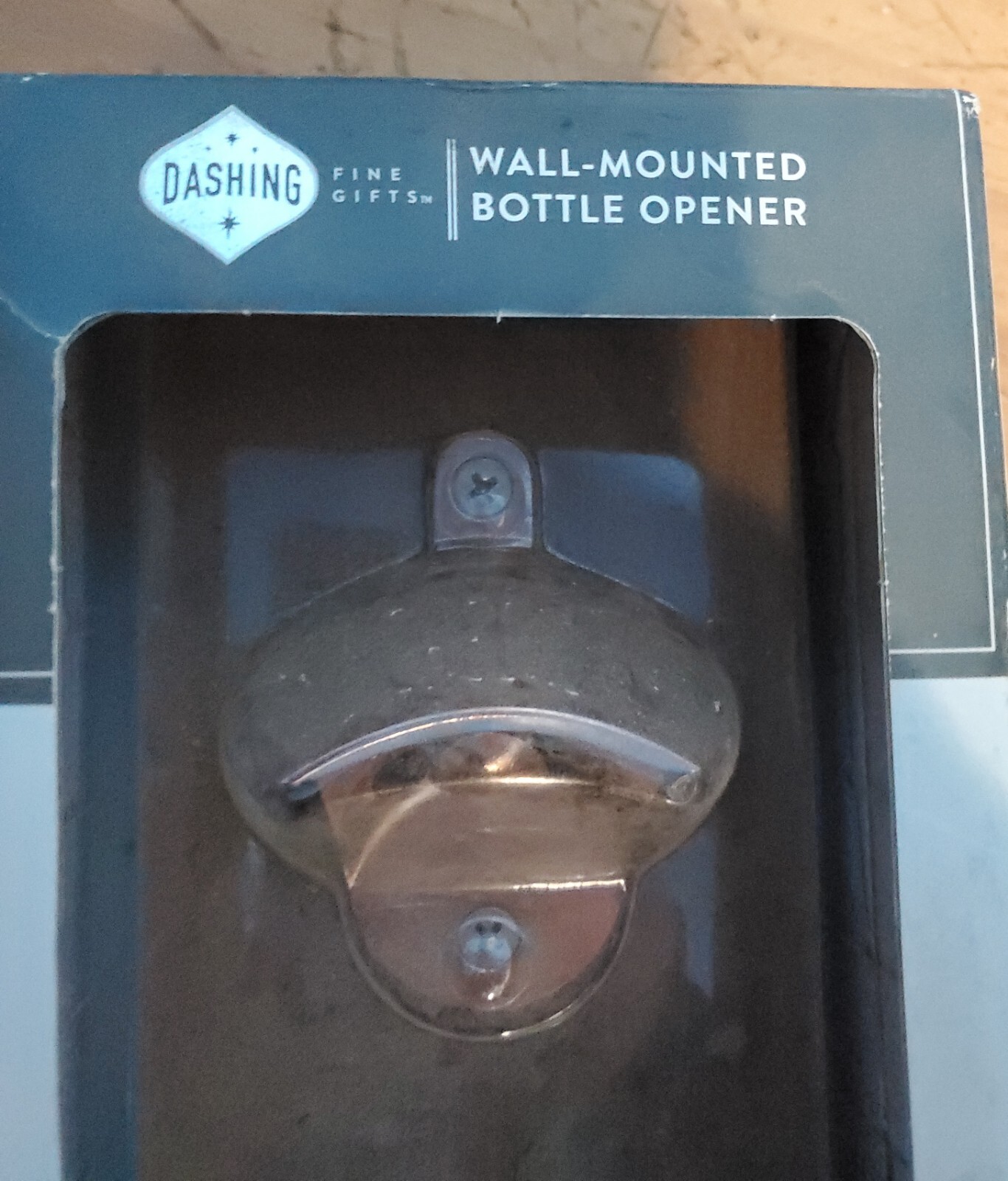 RB2 New Home Bottle Opener Wall Mounted w/ Cap Holder Basket Rustic Wood RB2