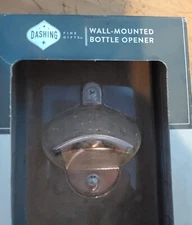 RB2 New Home Bottle Opener Wall Mounted w/ Cap Holder Basket Rustic Wood RB2