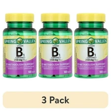 Spring Valley Vitamin B1 Tablets Dietary Supplement, 250 Mg, 100 Count(3 pack)