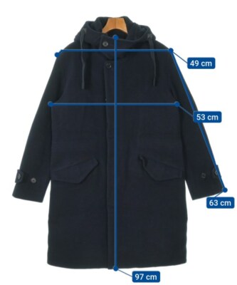 CABANE de ZUCCaネイビー チェスターコート CABANE de zucca Coats (Other) Navy M 2200523467023 | eBay