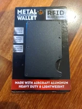 RFID BLOCKING Slim Metal Wallet Travel Security AMEX VISA MASTERCARD SDCC Carry