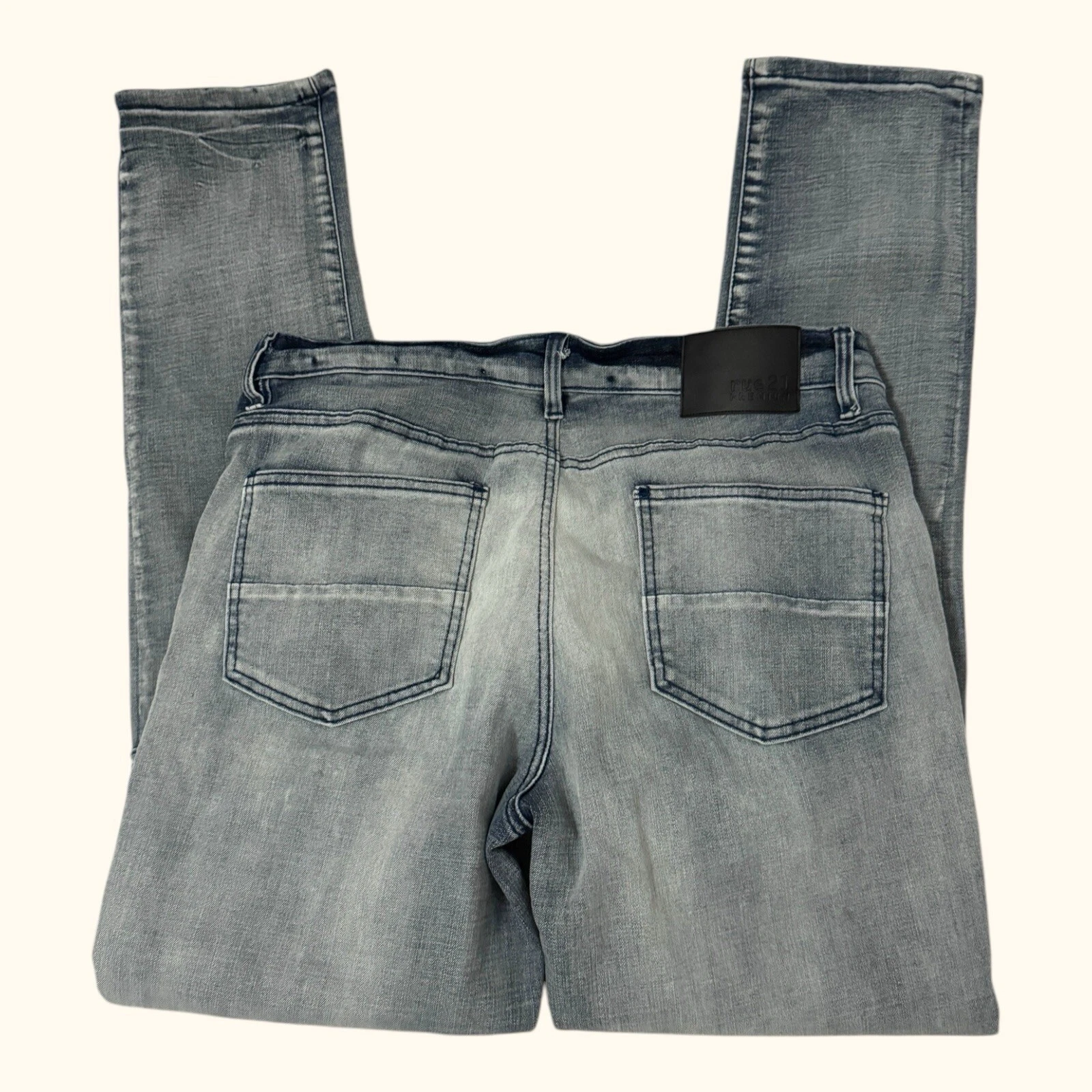 Jean homme Rue 21 Premium Supreme Flex skinny 34x34 côtelé bling vieilli