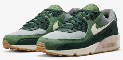 NIKE Air Max 90 Premium Sneaker Pro Green Pale Ivory Mens  display picture 3