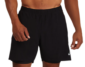 asics 2 in 1 running shorts mens