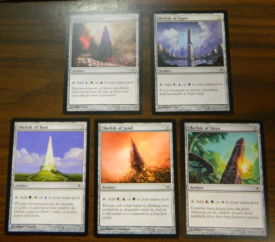 MTG Shards Of Alara Obelisk Set of (5) One Of Each UNPLAYED Near