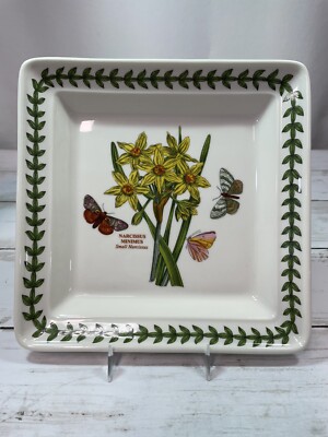 Portmeirion Botanic Garden 7'' Square Plate ~ Small Narcissus ~ NEW
