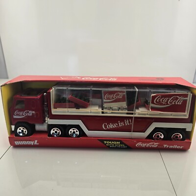 1989 Buddy L Coca Cola Trailer Collectible Diesel Truck Car Coke Bottles New