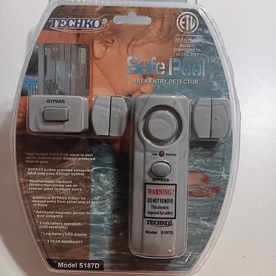 Techko Model S187D Safe Pool Magnetic Sensor Entry Alarm Detector Security NEW
