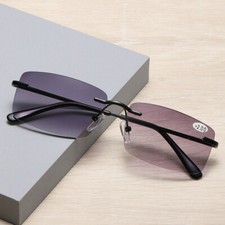 Gafas de sol tintadas sin montura completas gafas de lectura con bisagra de resorte gafas de sol anti azules