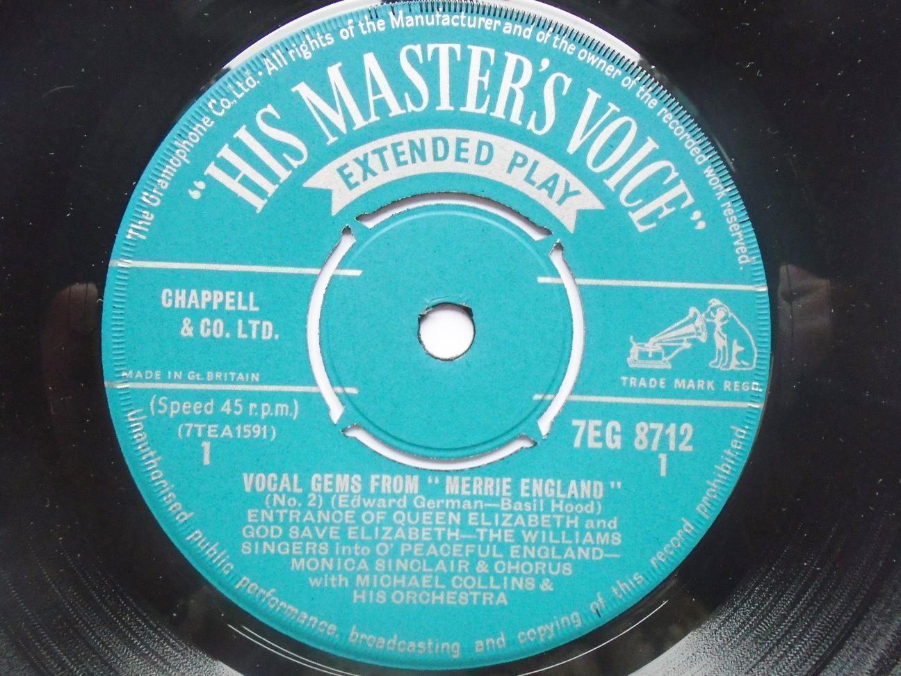 Various Vocal Gems From Merrie England No 2 EP HMV 7EG8712 EX 1950s Vocal Gems F