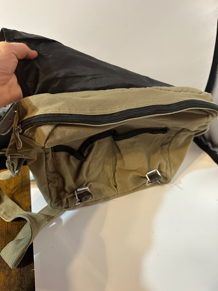 Sierra Club Canvas Messenger Bag Crossbody Satchel Green Vintage