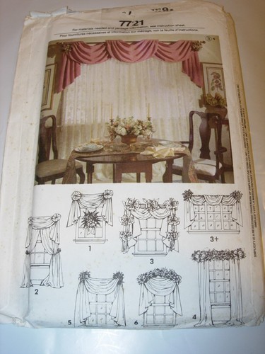 WOMENS UNCUT SIMPLICITY Sewing Pattern 7721 DRAPERY DRAPES CURTAINS VALANCE - Picture 2 of 3