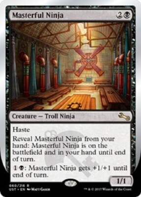 MTG 1x Masterful Ninja Troll rare Unstable Black Card Magic The