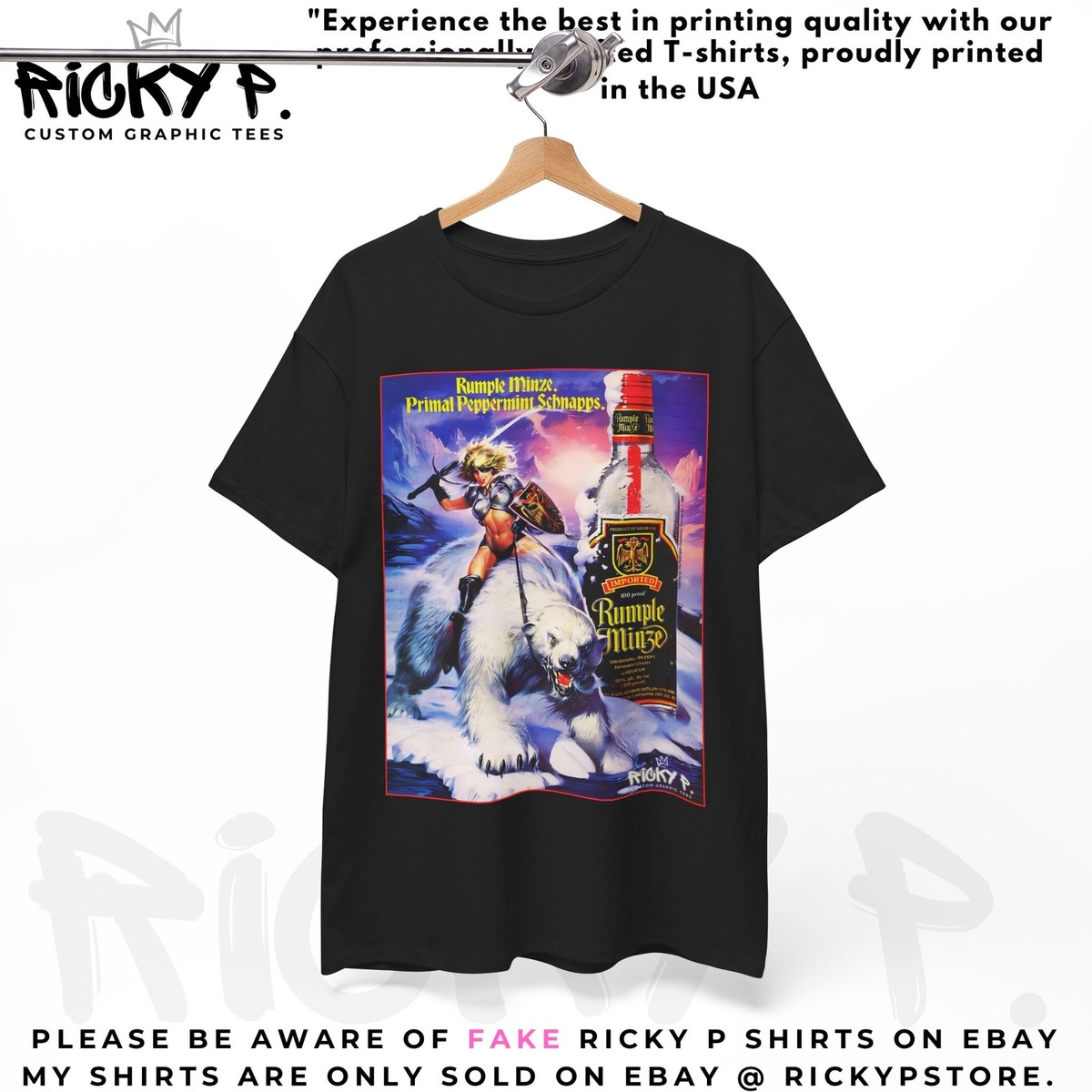 1991 Rumple Minze Schnapps Fierce Warrior Woman Polar Bear Ricky P