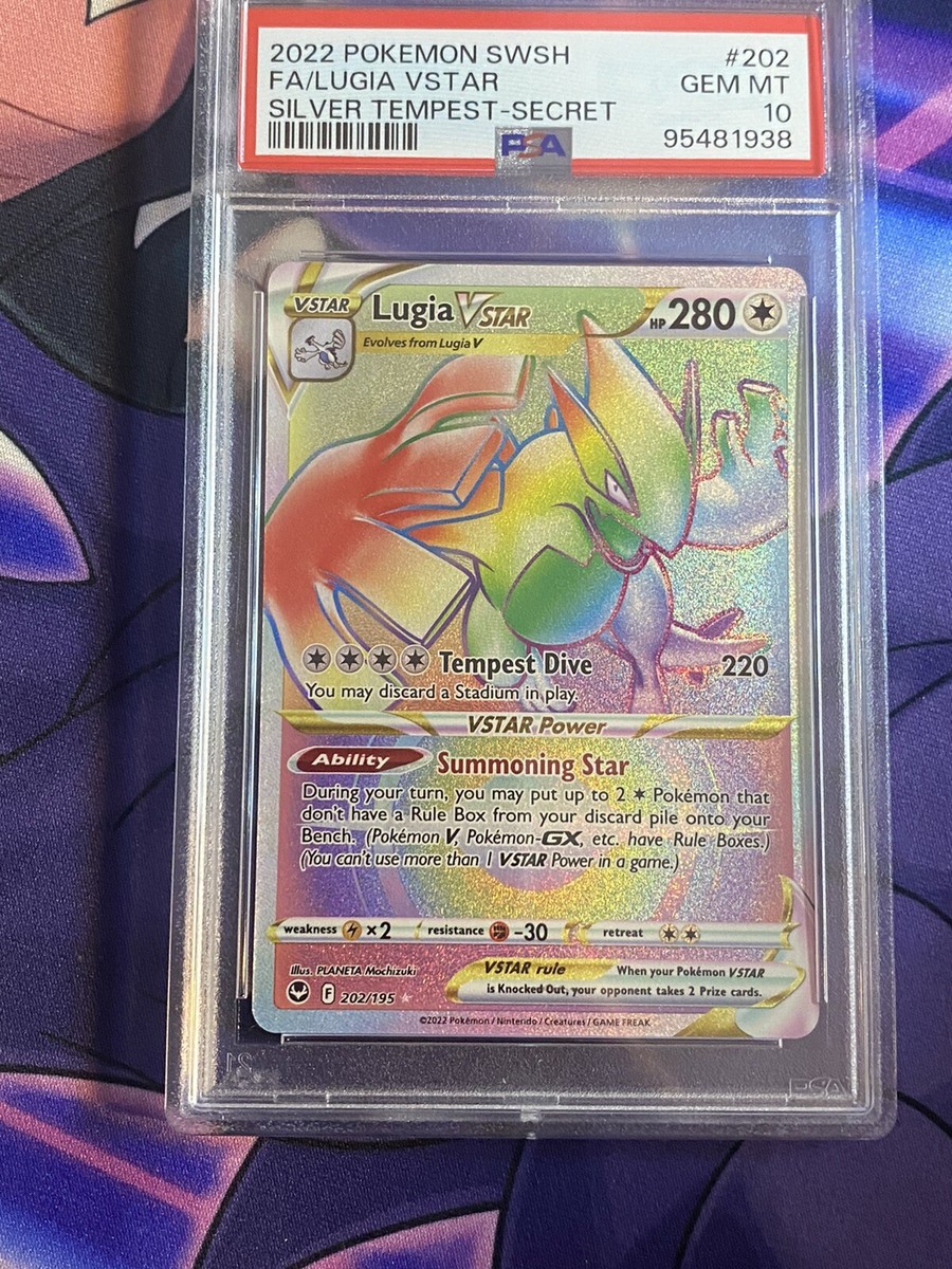 PSA 10 GEM MINT Lugia VSTAR 202/195 Secret Rare Silver PSA 10 GEM MINT Lugia VSTAR 202/195 Secret Rare Silver