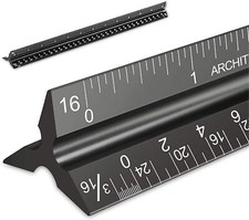 Architectural Scale Ruler, Imperial Measurements 12'', Laser-Etched Aluminum ...