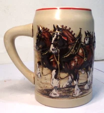 Vintage Budweiser WORLD FAMOUS CLYDESDALES Stein (without date) Antiqued Look