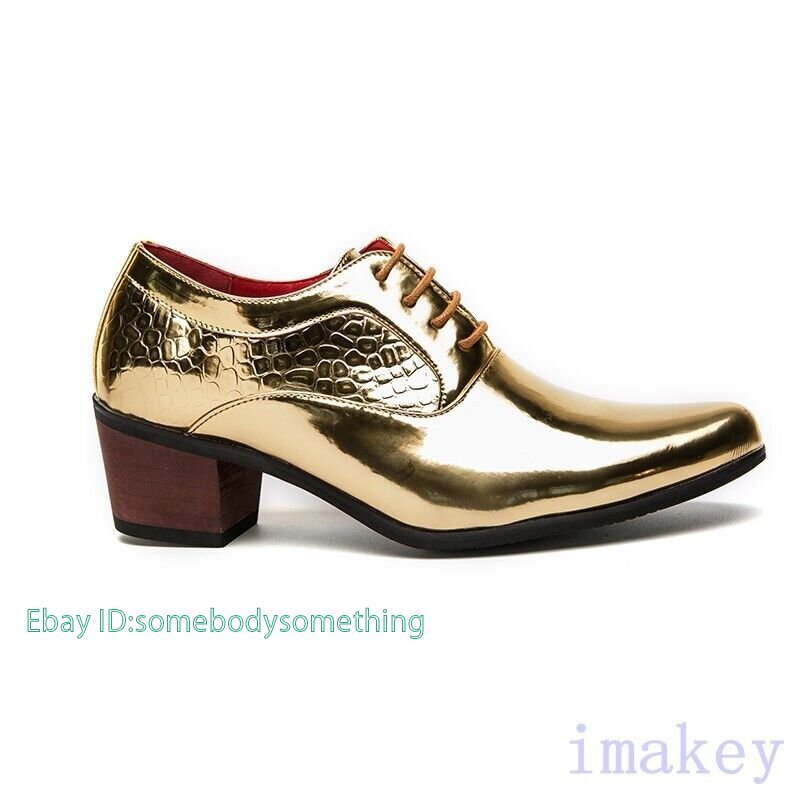 SAOLA Mens Performance Emcee G Oxfords Real Leather Pointed Toe Mid Heel Shoes