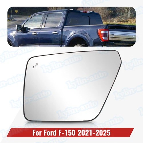 Heated Mirror Glass W/ Blind Spot For Ford F150 2021-2025 Left Driver Side