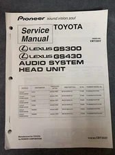 Lexus Pioneer Service Manual 86120-30C80-C0 / 86120-30A00-C0 [OG w/Schematics]