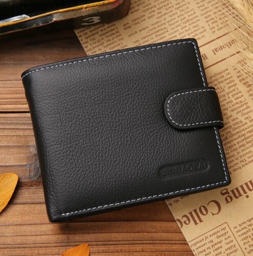Hot Luxury High Quality Mens Black Leather Bifold Wallet Credit Card Holder Gift - Picture 1 of 10