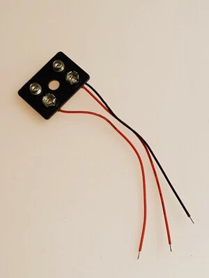 DUAL 9V PP3 BATTERY CONNECTOR HOLDER PARALLEL WIRED