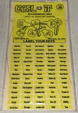 Ivy-Ids Self Adhesive Key Stickers Label Apply Clean Dry Surface NOS Vintage USA