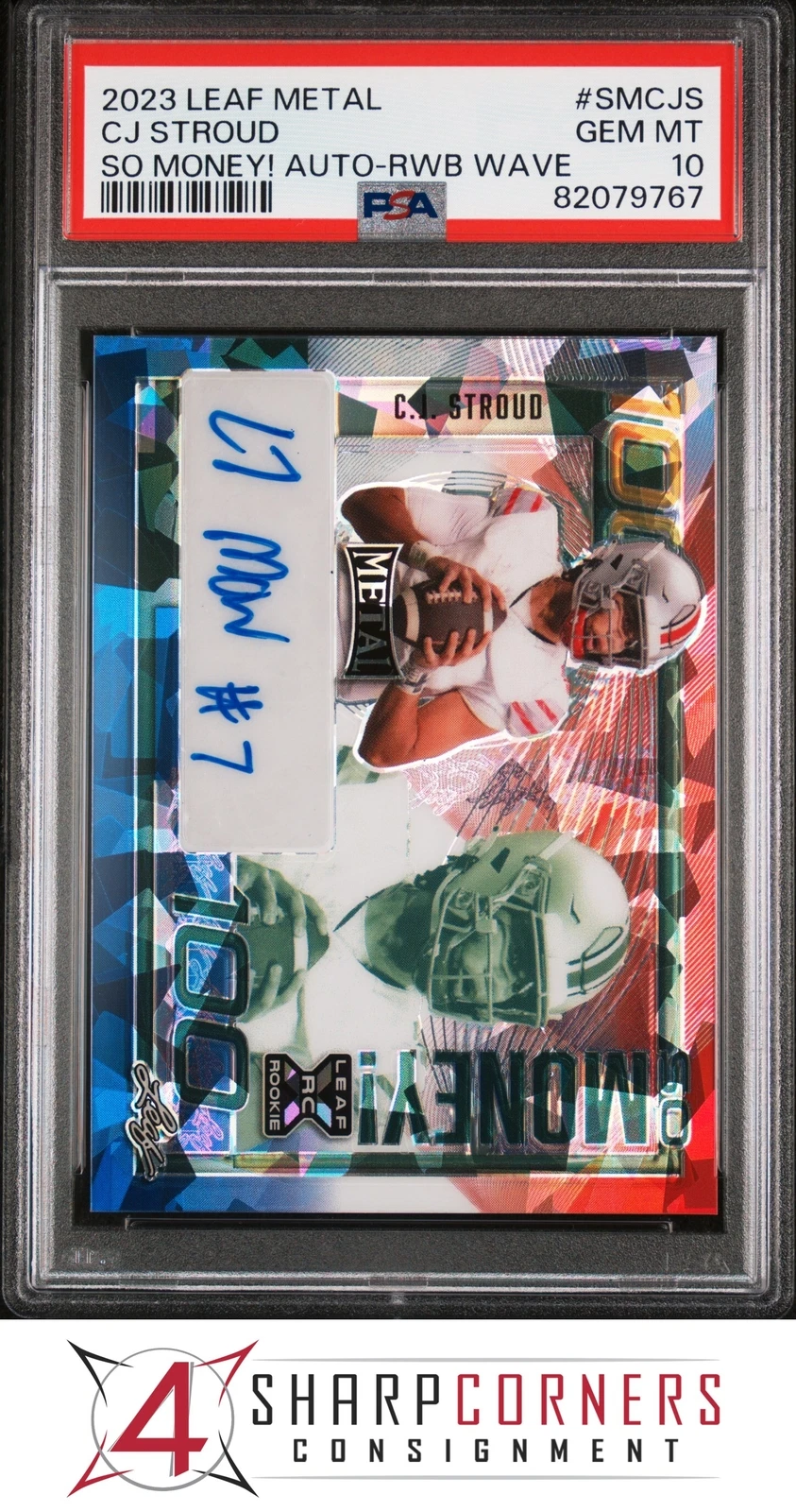 CJ Stroud Leaf Metal So Money! Autographs #SMCJS Pink Wave