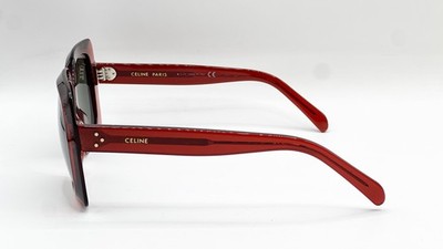 Celine NEW Sunglasses Womens Red Square Oversized CL40096I 66N Transparent Red CELINE CL40096i/66N - Sunglasses main image 3