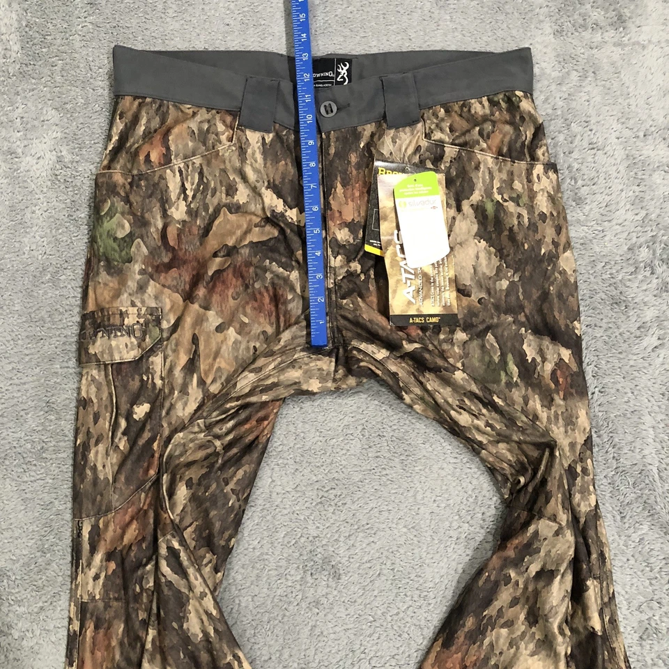 Browning Pants Mens 38x32 A-Tacs Camouflage Speed Rain Softshell Hunting Outdoor - Image 4 of 4