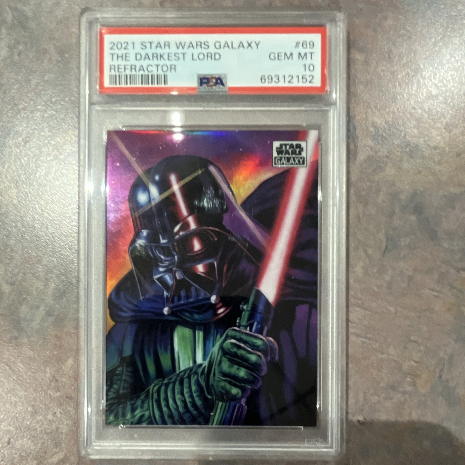 Topps 2021 Star Wars Galaxy Darth Vader The Darkest Lord #69 Refractor PSA 10