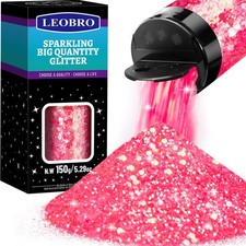 Pink Glitter, 150g/5.29oz Chunky Glitter for Crafts, Resin, Nail Body Art, Pa...