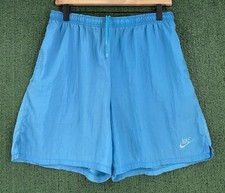 Vintage 90 s Nike Spellout Turquoise Tonal Windbreaker Shorts Men s Size Medium