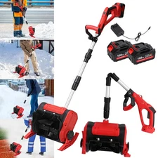 Cordless Snow Shovel Foldable Snow Removal Machine Snow Remover w/2 Batteries