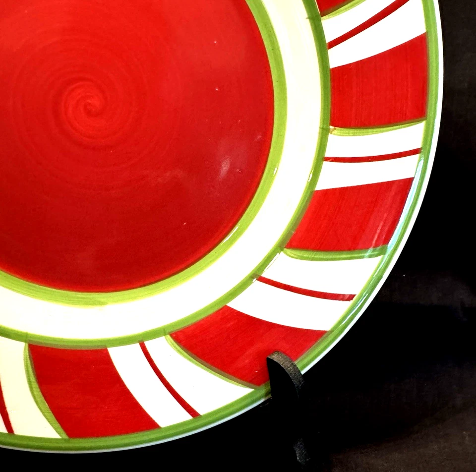 PLATO DE CENA DE MENTA DE VACACIONES North Pole Trading Co. Bastón de Caramelo Rayas *¡EXCELENTE!!* Foto 3 de 4