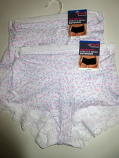 Maidenform 2-Pair BOYSHORT One Fab Fit Tagless Lace white floral  XL/8  26