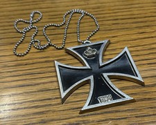 Vintage 1960&rsquo;s 1914 Surfer Maltese Cross Necklace Biker Iron Cross Japan