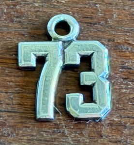 Vintage Sterling Silver Number 73 Bracelet Charm