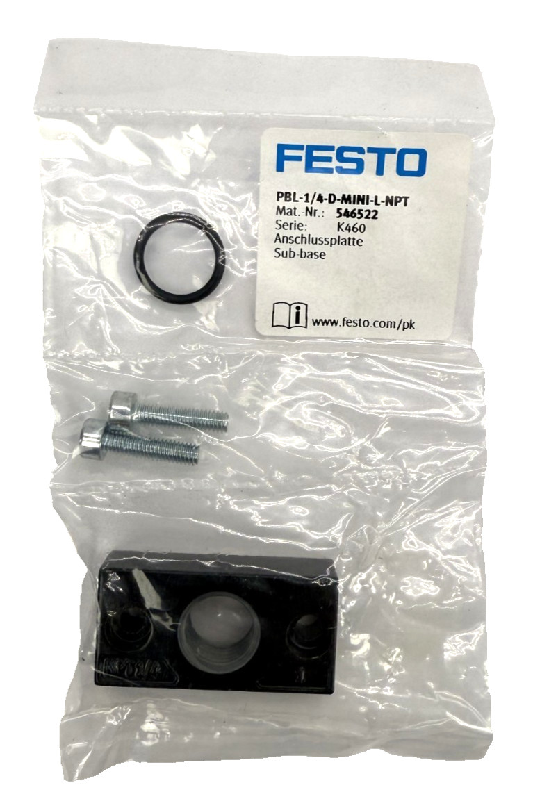 Lot of 8x FESTO PBL-1/4-D-MINI-L-NPT Sub-Base 546522